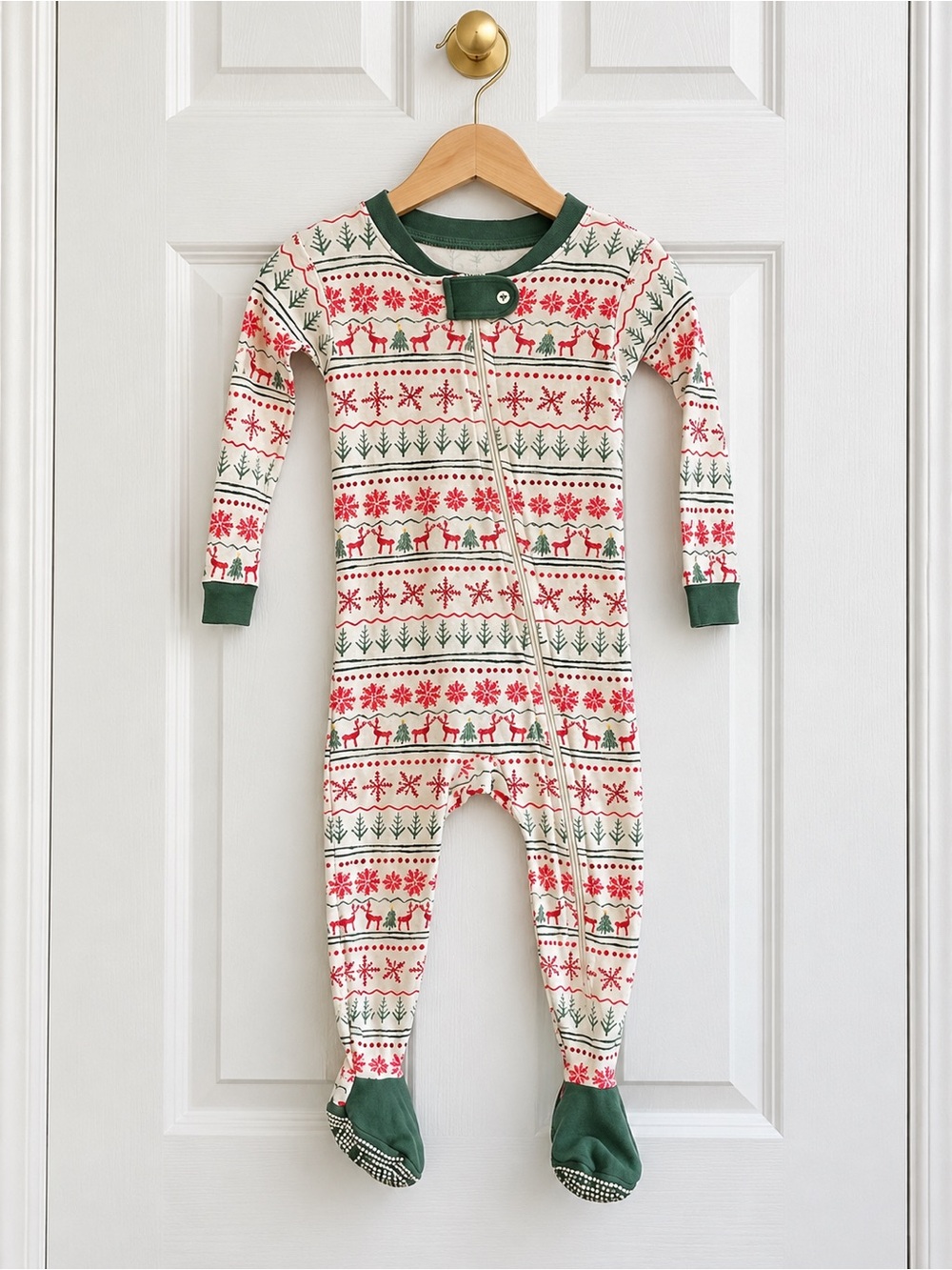 Burt’s Bees Baby 12M Christmas Reindeer Footed Pajamas